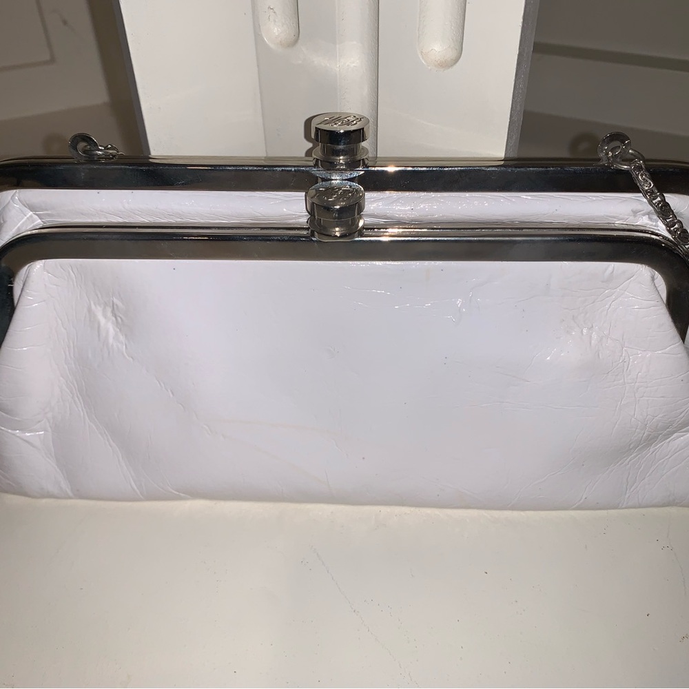 White House Black Market White Foldover Clutch Purse